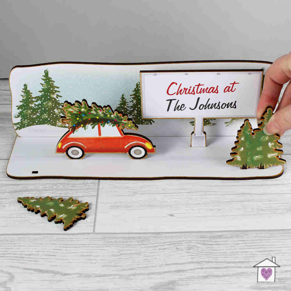 Personalised Make Your Own Driving Home For Christmas Wooden Scene Kit - Image 6