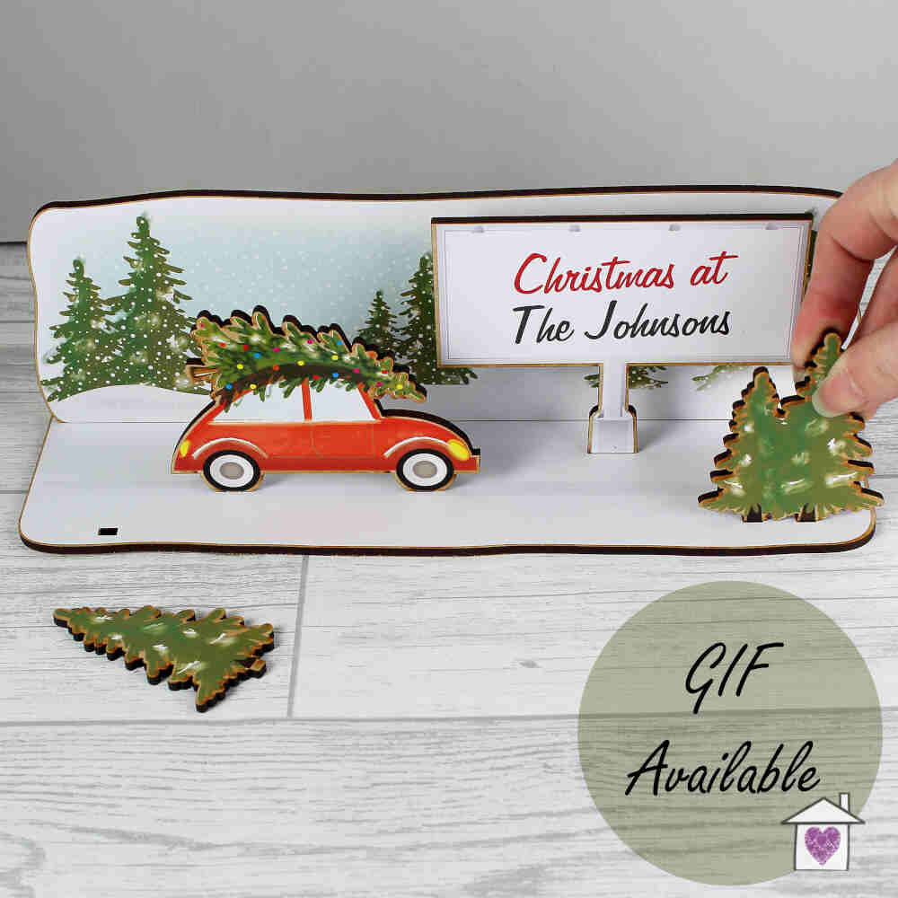 Personalised Make Your Own Driving Home For Christmas Wooden Scene Kit - Image 8