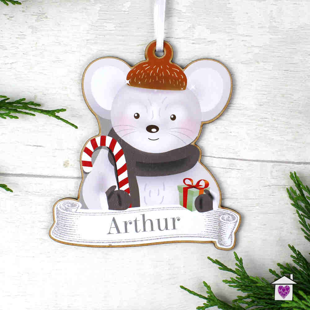 Personalised Set of Four Colourful Christmas Characters Wooden Hanging Decorations - Image 6