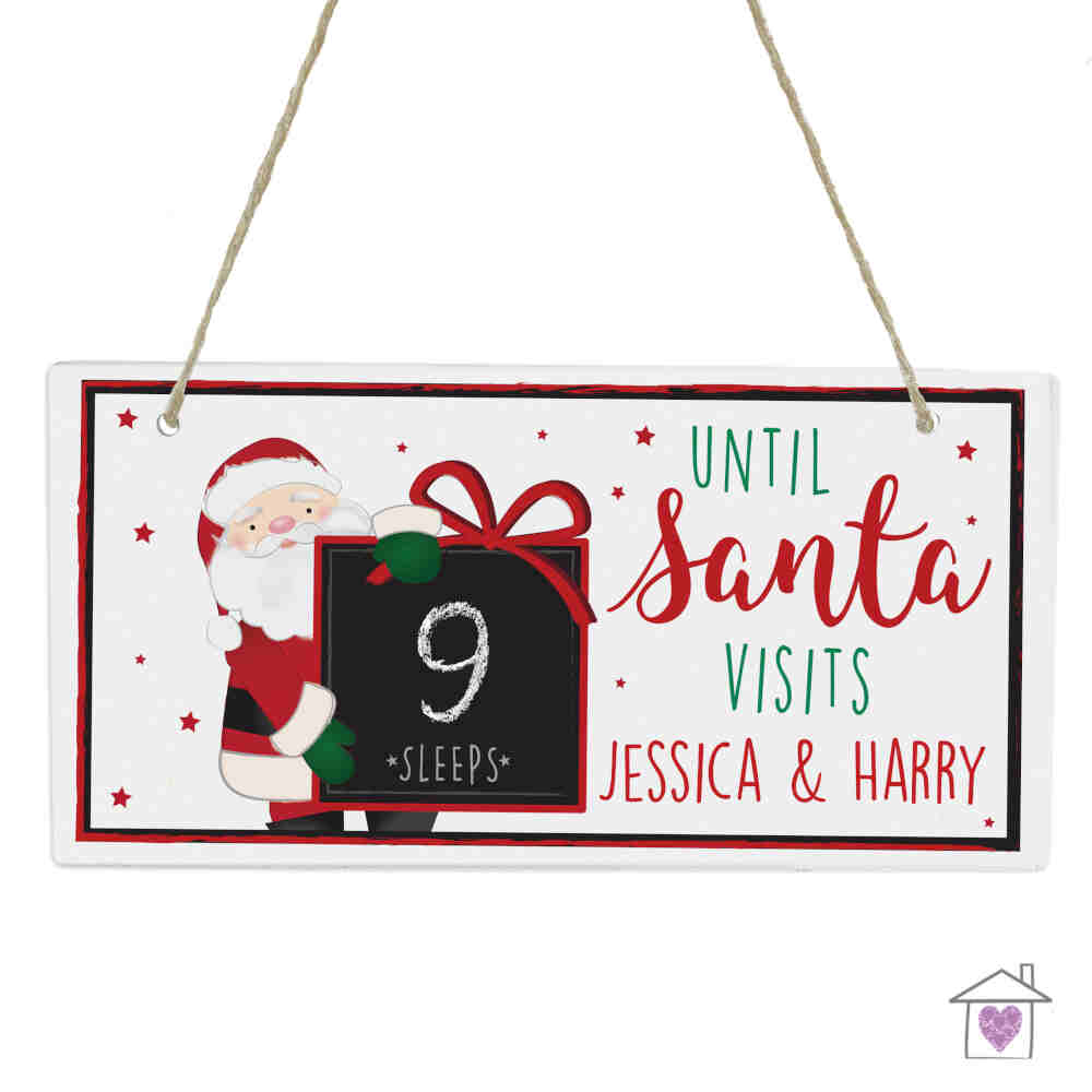 Personalised Santa Christmas Chalk Countdown Wooden Sign - Image 6