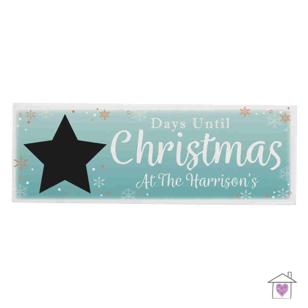 Personalised Christmas Chalk Countdown Wooden Block Sign - Image 2