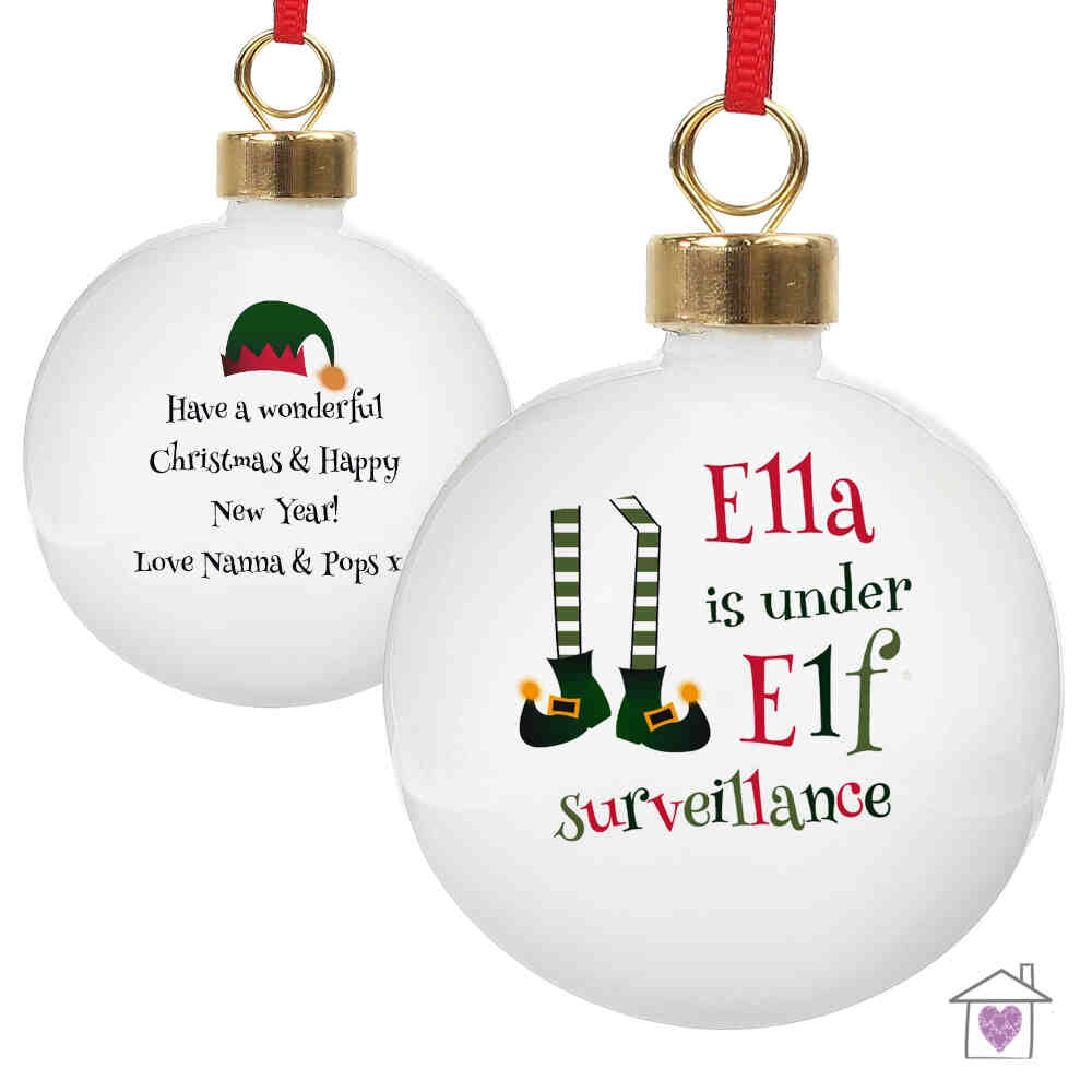 Personalised Elf Surveillance Bauble - Image 2