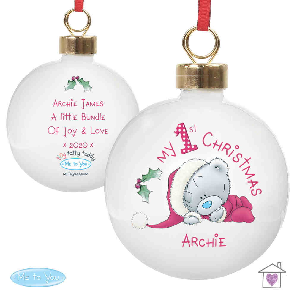 Personalised Me To You My 1st Christmas Bauble - Image 2