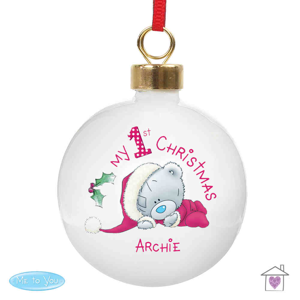 Personalised Me To You My 1st Christmas Bauble - Image 5