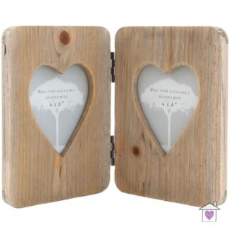 Driftwood Double Heart Photo Frame