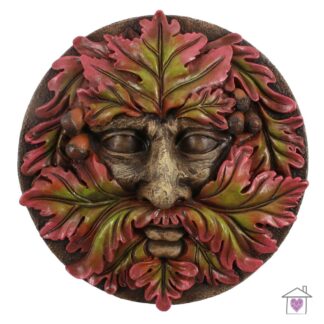 Green Man Round Face Plaque