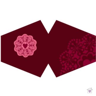 Reusable Fashion Face Mask - Red Mandala Heart (Adult)