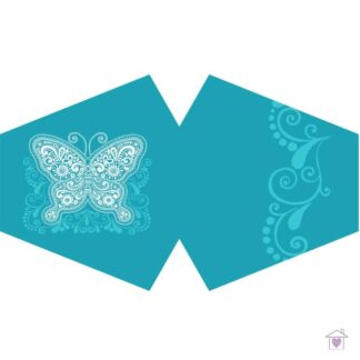 Reusable Fashion Face Mask - Blue Butterfly (Adult)