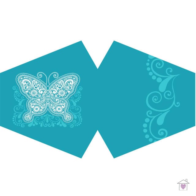 Reusable Fashion Face Mask - Blue Butterfly (Adult)