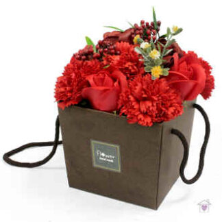 Soap Flower Bouquet- Red Rose & Carnation