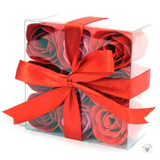 Set of 9 Soap Flowers- Red Roses