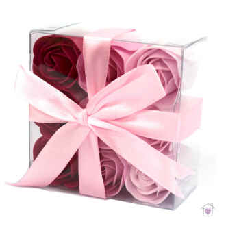 Set of 9 Soap Flowers- Pink Roses