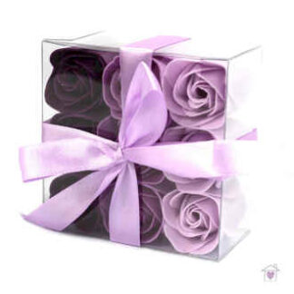 Set of 9 Soap Flowers- Lavender Roses