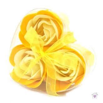 Set of 3 Soap Flower Heart Box- Spring Roses
