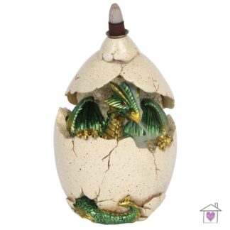 Green Dragon in Egg Backflow Incense Burner