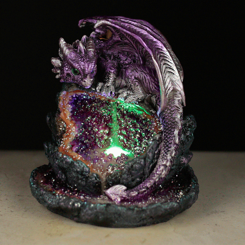 Crystal Baby Dragon Fantasy LED Backflow Incense Burner - Image 4