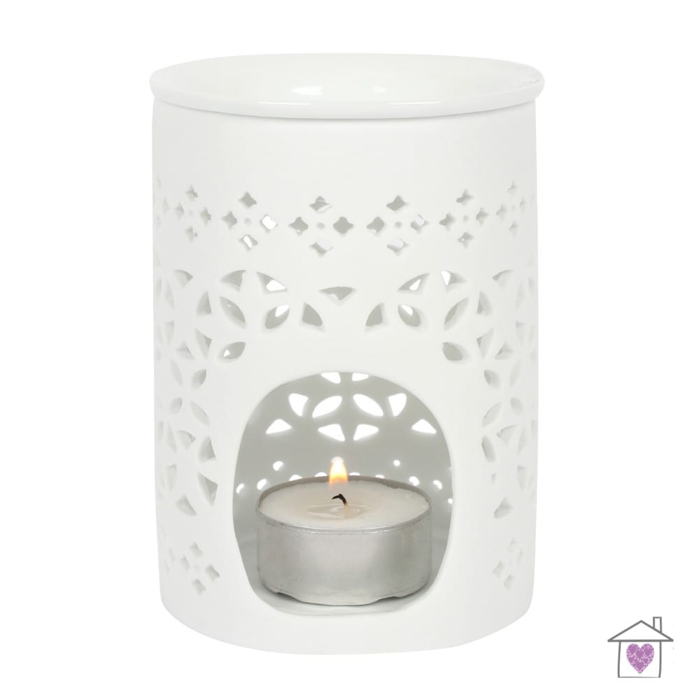 White Matte Cut Out Oil Burner
