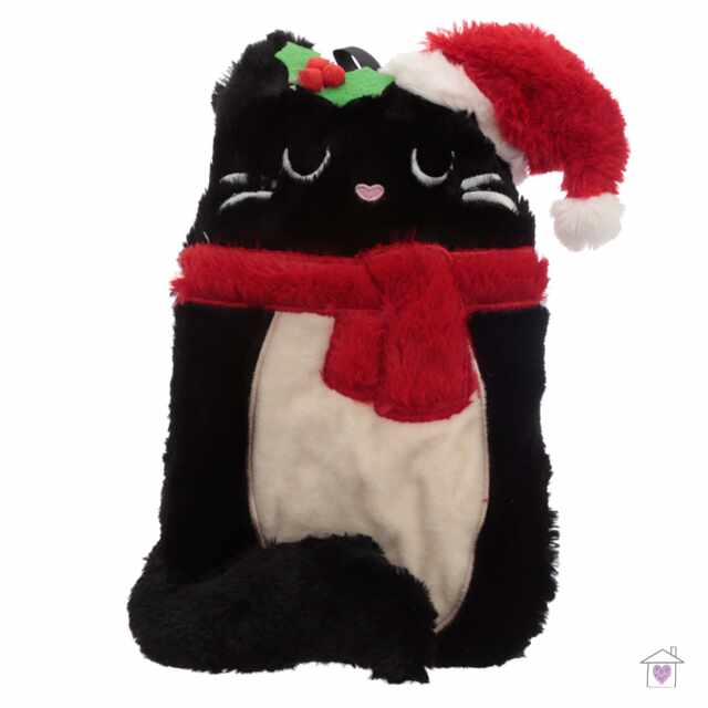 Cute Christmas Feline Festive Cat 1L Hot Water Bottle and Cover - Image 2