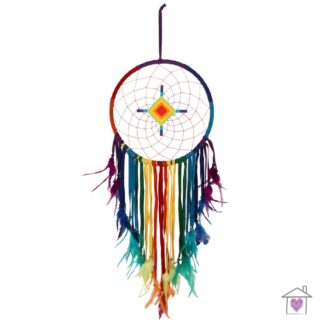 Chakra Multicoloured Dreamcatcher with Diamond Centre