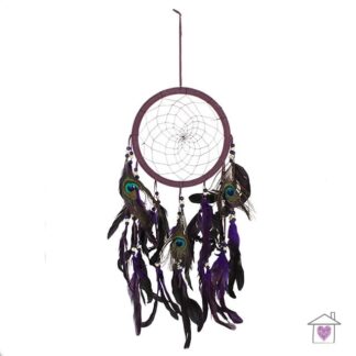 Purple Peacock Feather Dreamcatcher