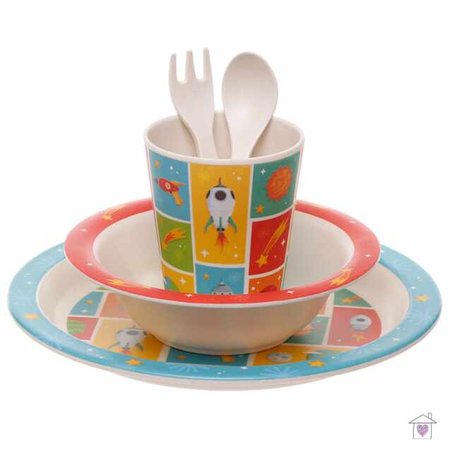 Space Kids Bamboo Dinner Set - Image 3