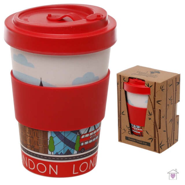 London Screw Top Bamboo Travel Mug - Image 4