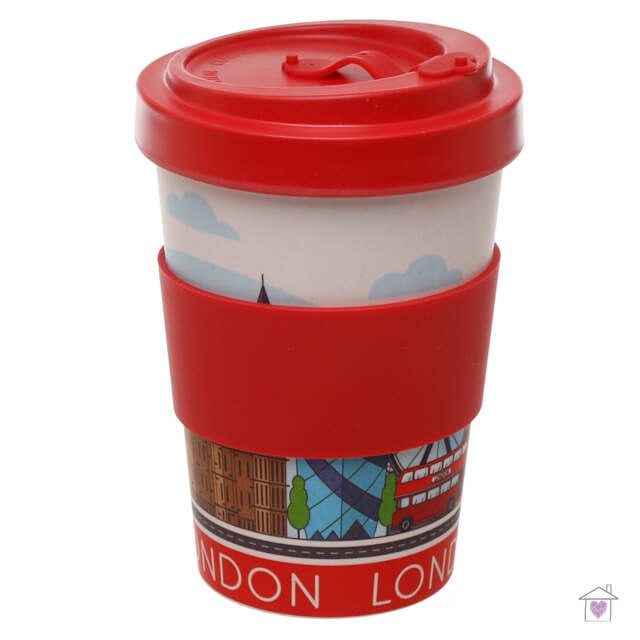 London Screw Top Bamboo Travel Mug - Image 3
