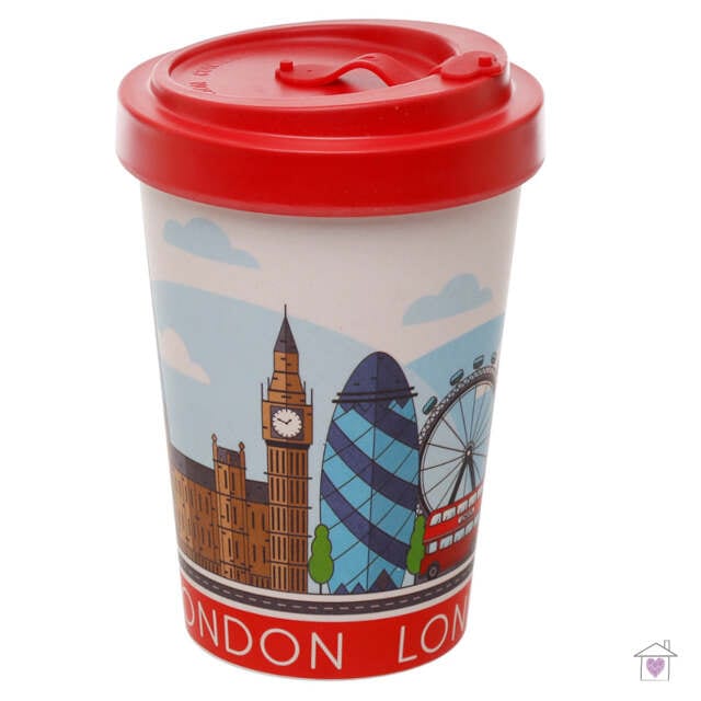 London Screw Top Bamboo Travel Mug