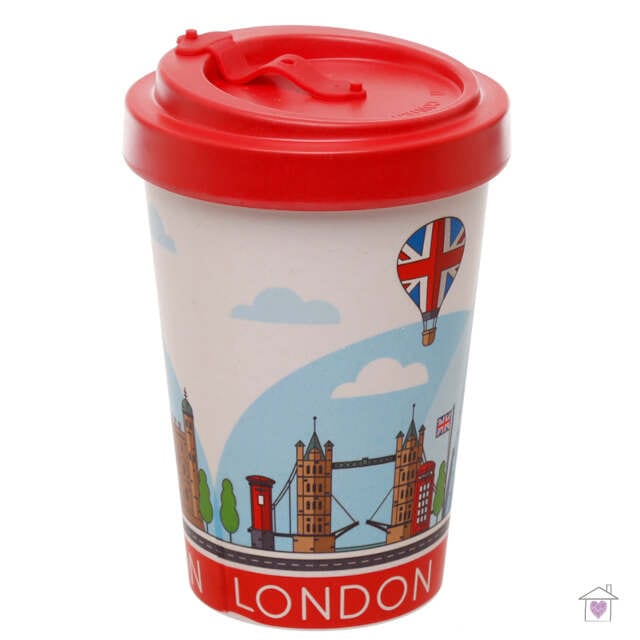 London Screw Top Bamboo Travel Mug - Image 2