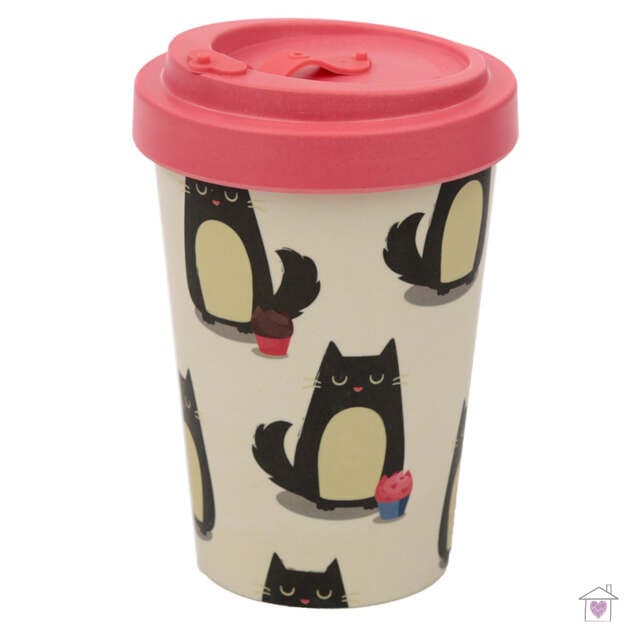 Feline Fine Cat Bamboo Travel Mug