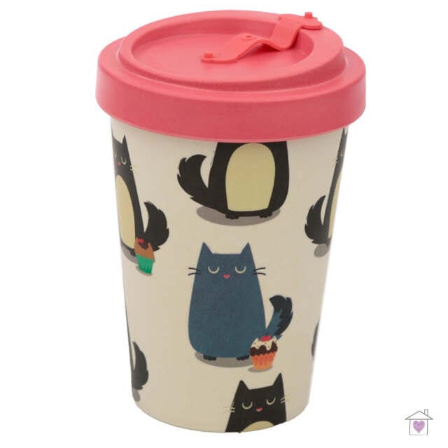Feline Fine Cat Bamboo Travel Mug - Image 2