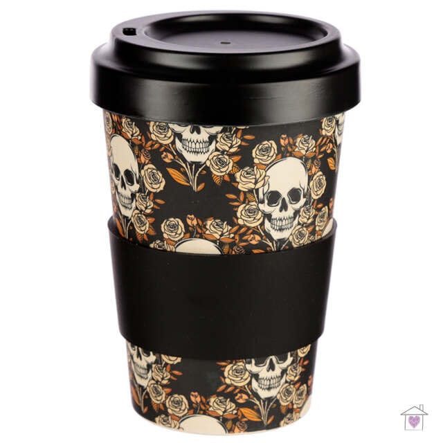 Skulls and Roses Bamboo Travel Mug - Image 5