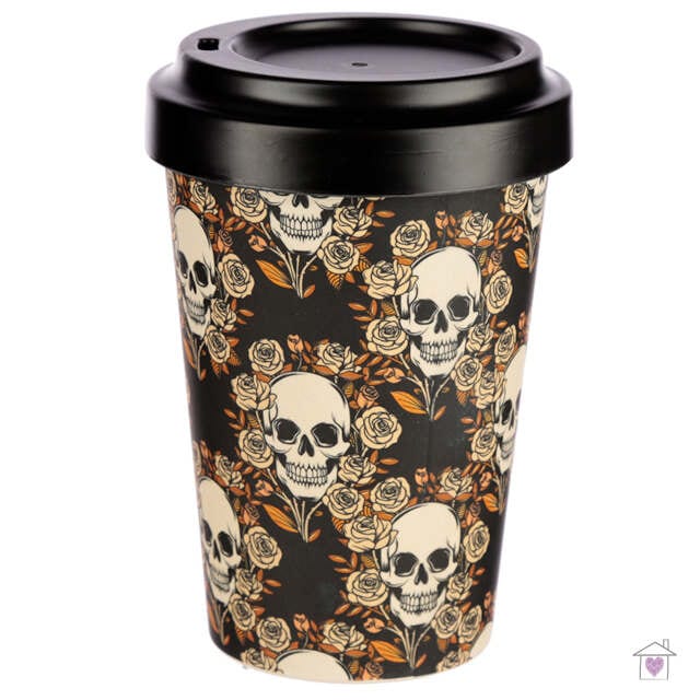 Skulls and Roses Bamboo Travel Mug - Image 2