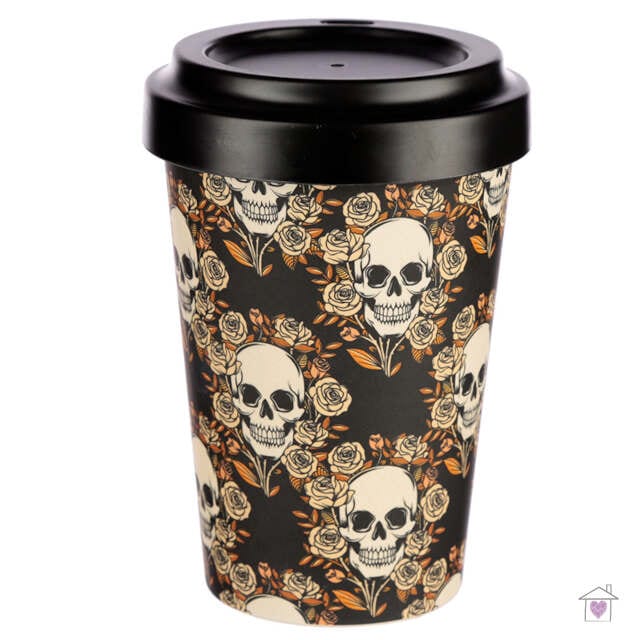 Skulls and Roses Bamboo Travel Mug - Image 3