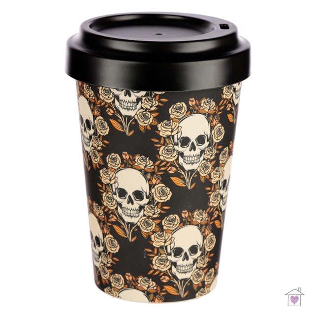 Skulls and Roses Bamboo Travel Mug - Image 4