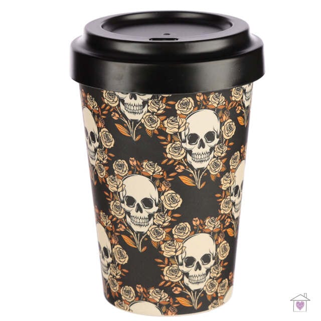 Skulls and Roses Bamboo Travel Mug