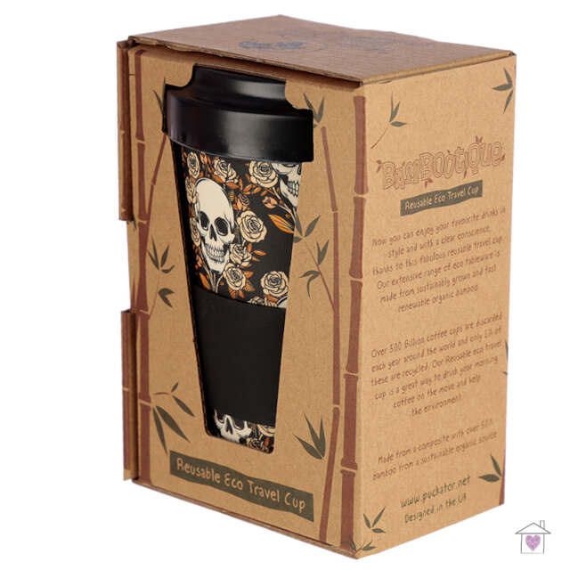 Skulls and Roses Bamboo Travel Mug - Image 7