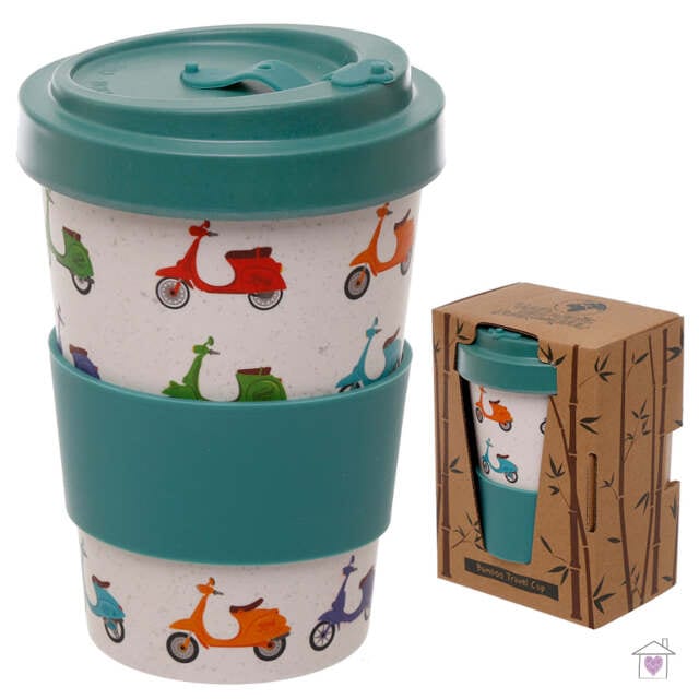 Scooter Screw Top Bamboo Travel Mug - Image 4