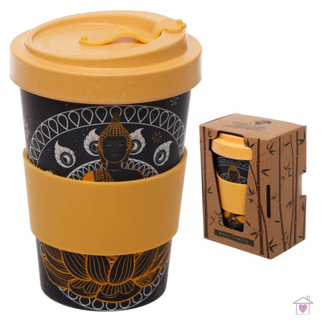 Thai Buddha Screw Top Bamboo Travel Mug - Image 4