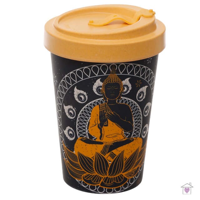 Thai Buddha Screw Top Bamboo Travel Mug