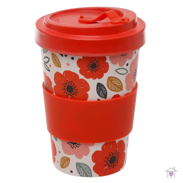 Poppy Fields Screw Top Bamboo Travel Mug - Image 3