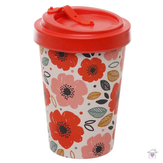 Poppy Fields Screw Top Bamboo Travel Mug - Image 2