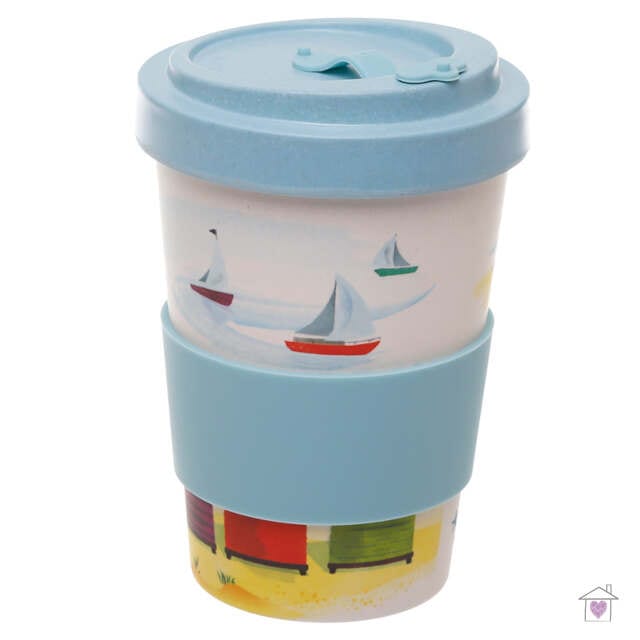 Beach Screw Top Bamboo Travel Mug - Image 3
