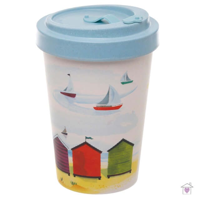 Beach Screw Top Bamboo Travel Mug