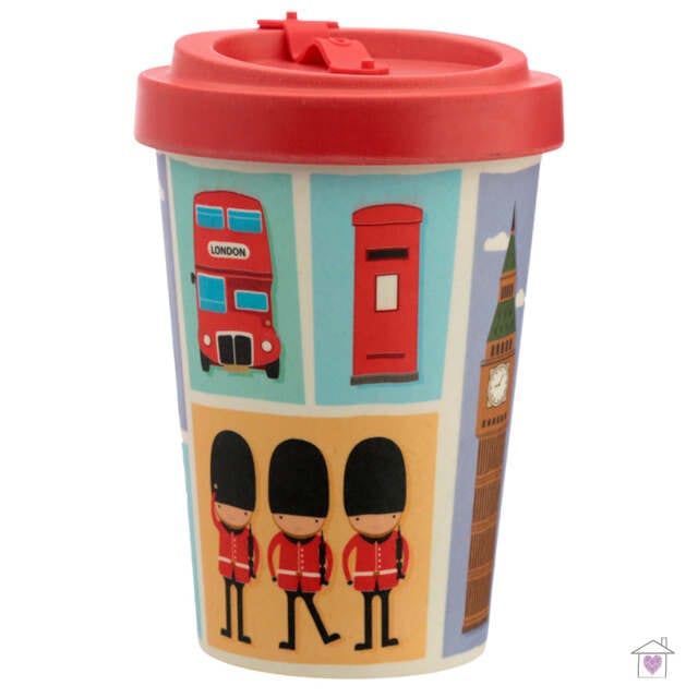 London Screw Top Bamboo Travel Mug