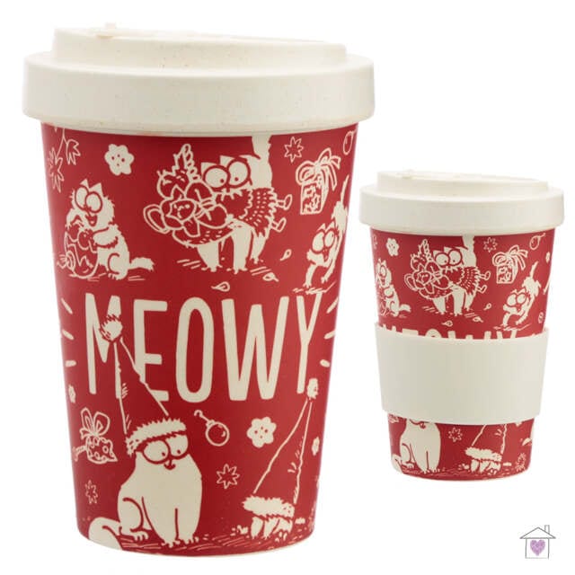 Christmas Simon's Cat Screw Top Bamboo Travel Mug - Image 5