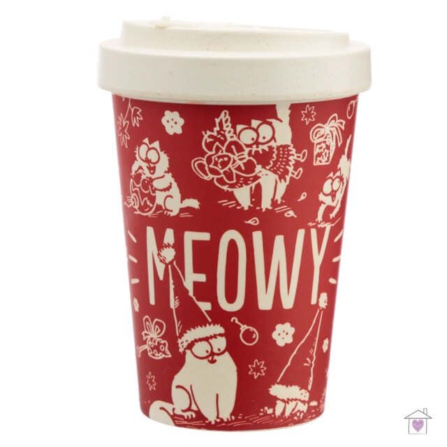 Christmas Simon's Cat Screw Top Bamboo Travel Mug - Image 3
