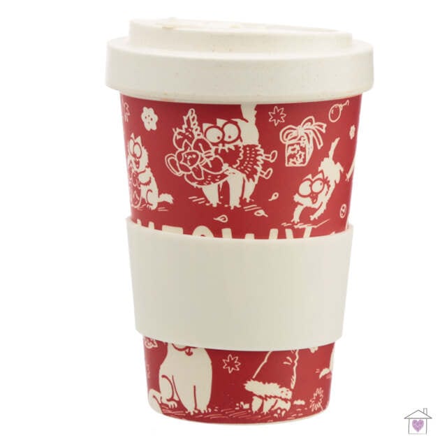 Christmas Simon's Cat Screw Top Bamboo Travel Mug - Image 4