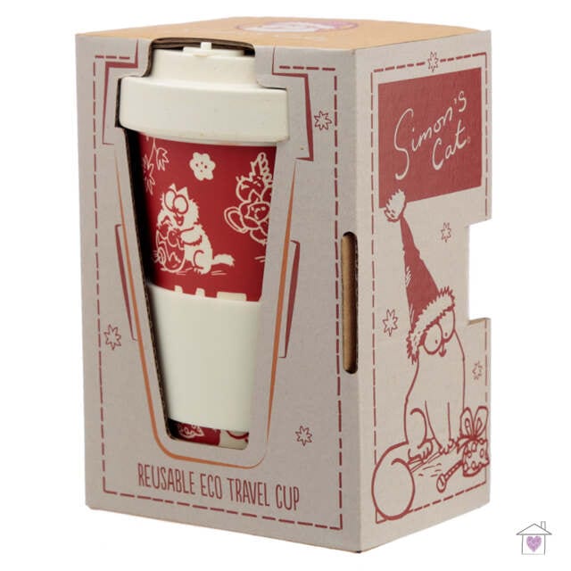 Christmas Simon's Cat Screw Top Bamboo Travel Mug - Image 6