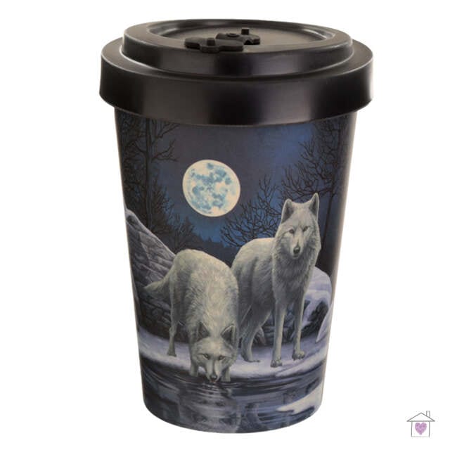 Warriors of Winter Lisa Parker Wolf Bamboo Travel Mug